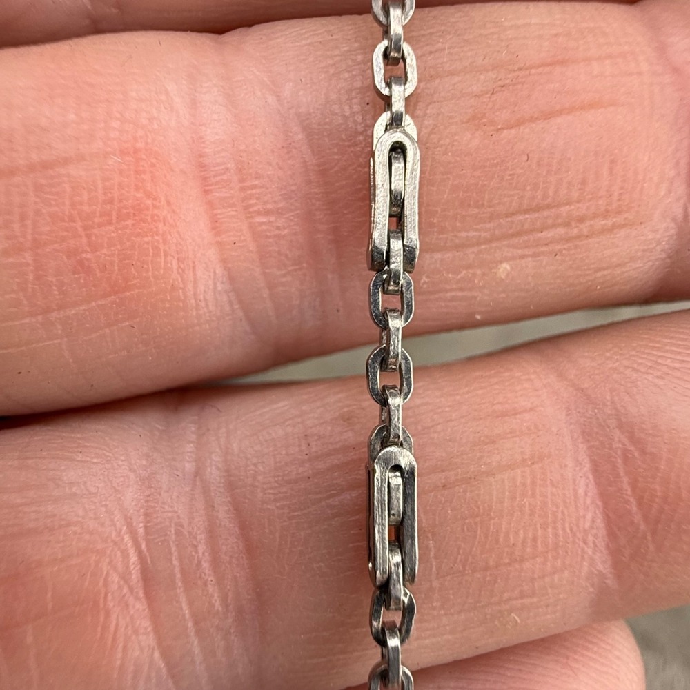 Vintage RADIO Pocket Watch Fob Silver Tone Chain 7.5" - Picture 9 of 15